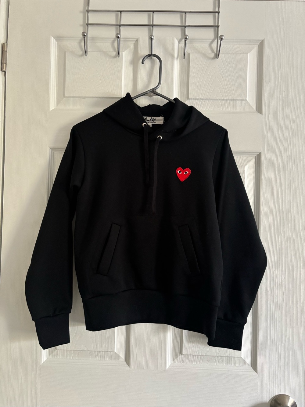 Comme des Garcons PLAY Black Hoodie with Red Heart Logo